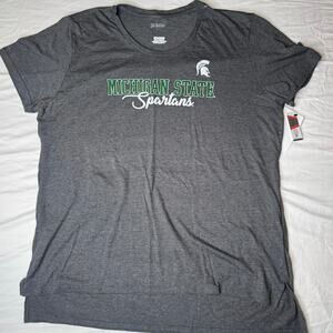 New! Michigan State Spartans, Women’s Gray Soft T-Shirt, Size 2XL, Football